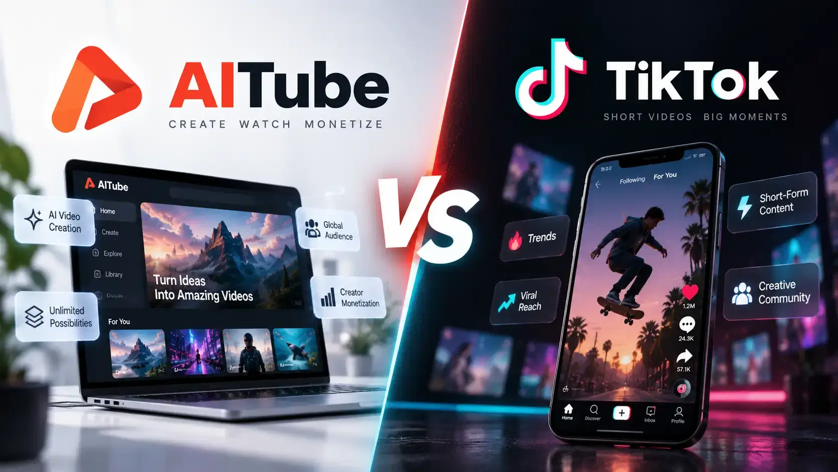 AItube vs tiktok