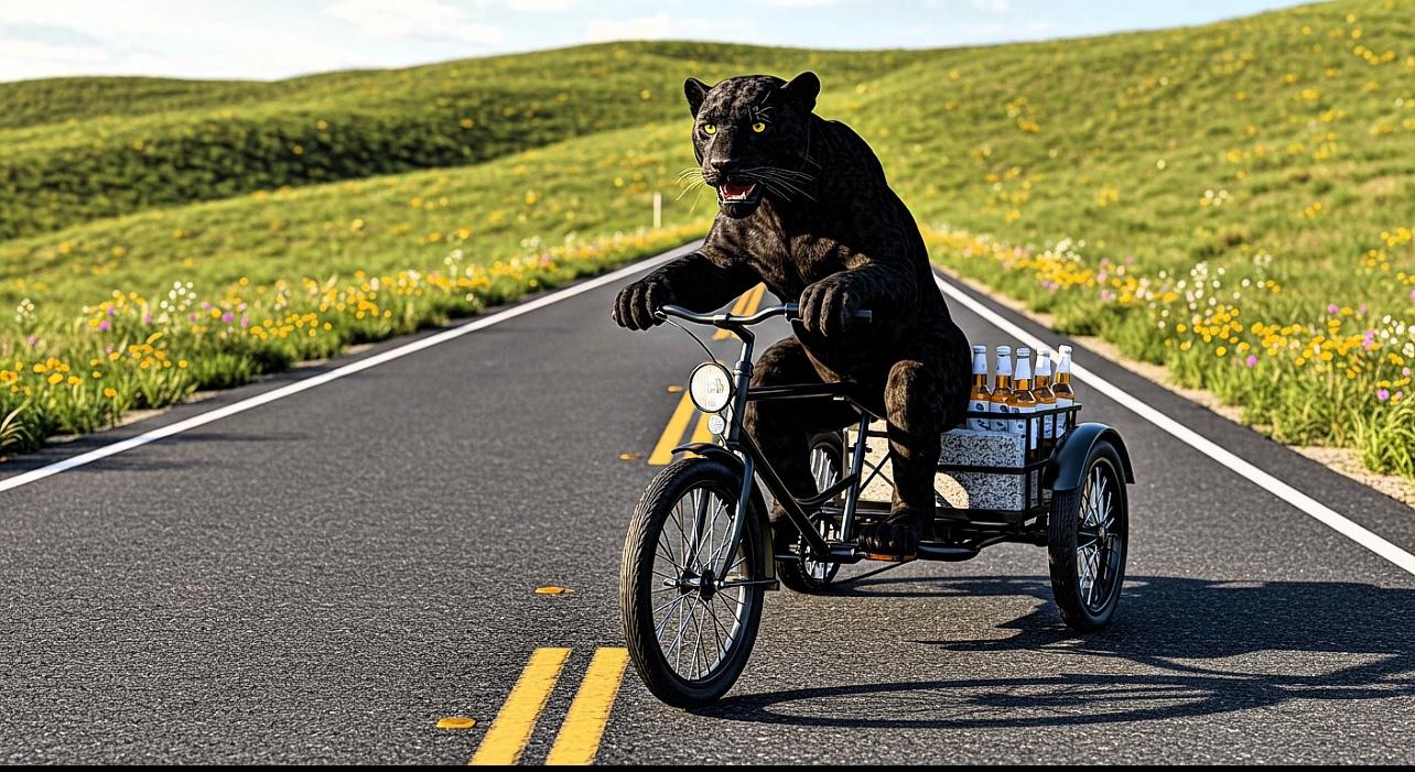 Black Panther delivering beer
