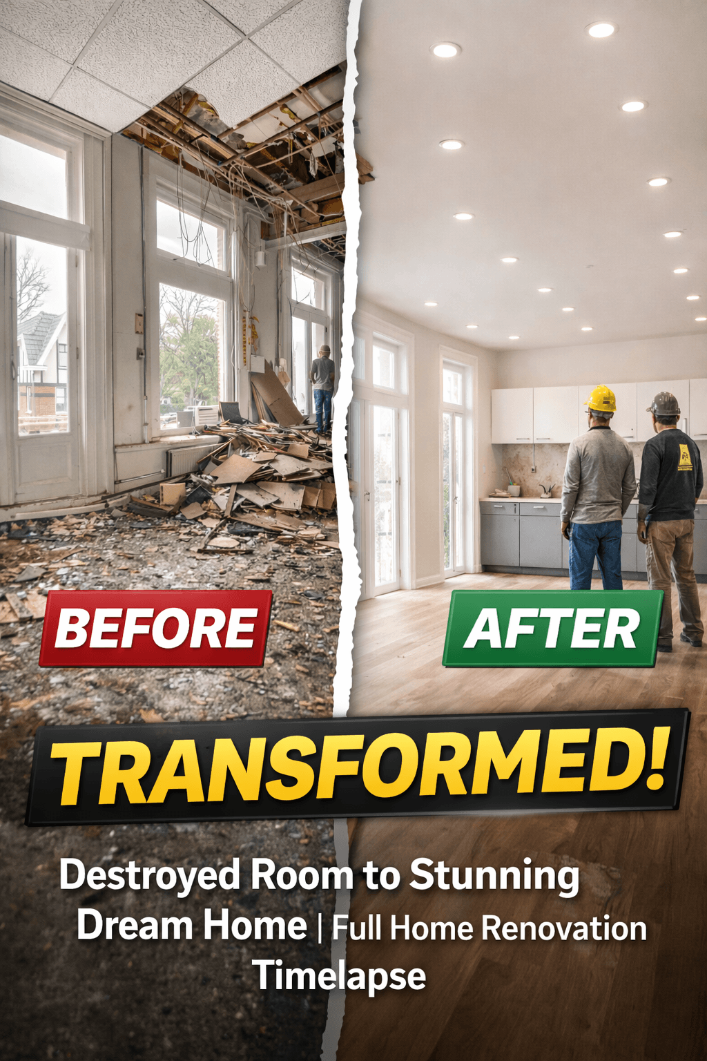 Destroyed Room to Stunning Dream Home | Full Home Renovation Timelapse