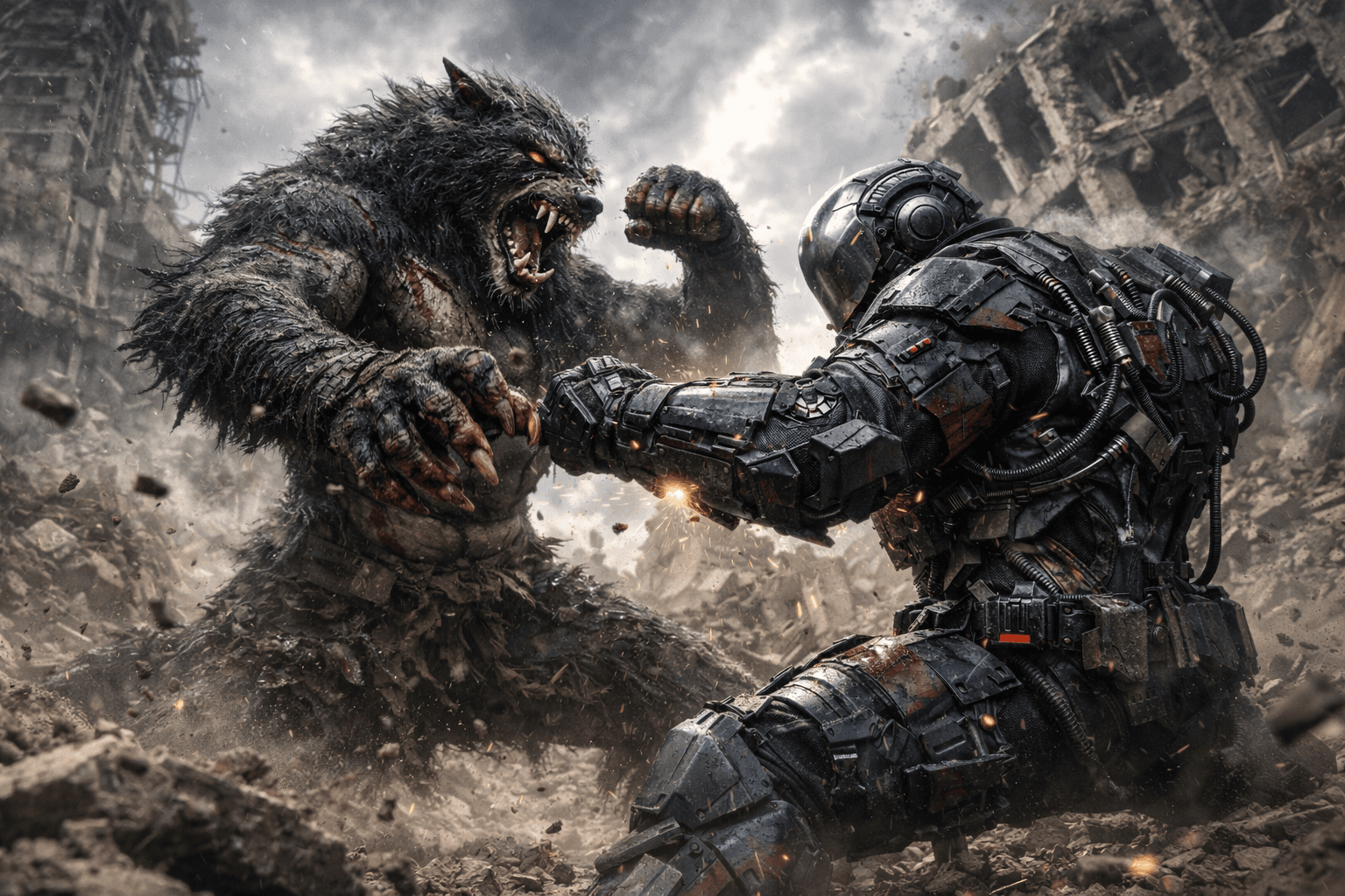 Futuristic Soldier’s Last Stand Against Werewolves