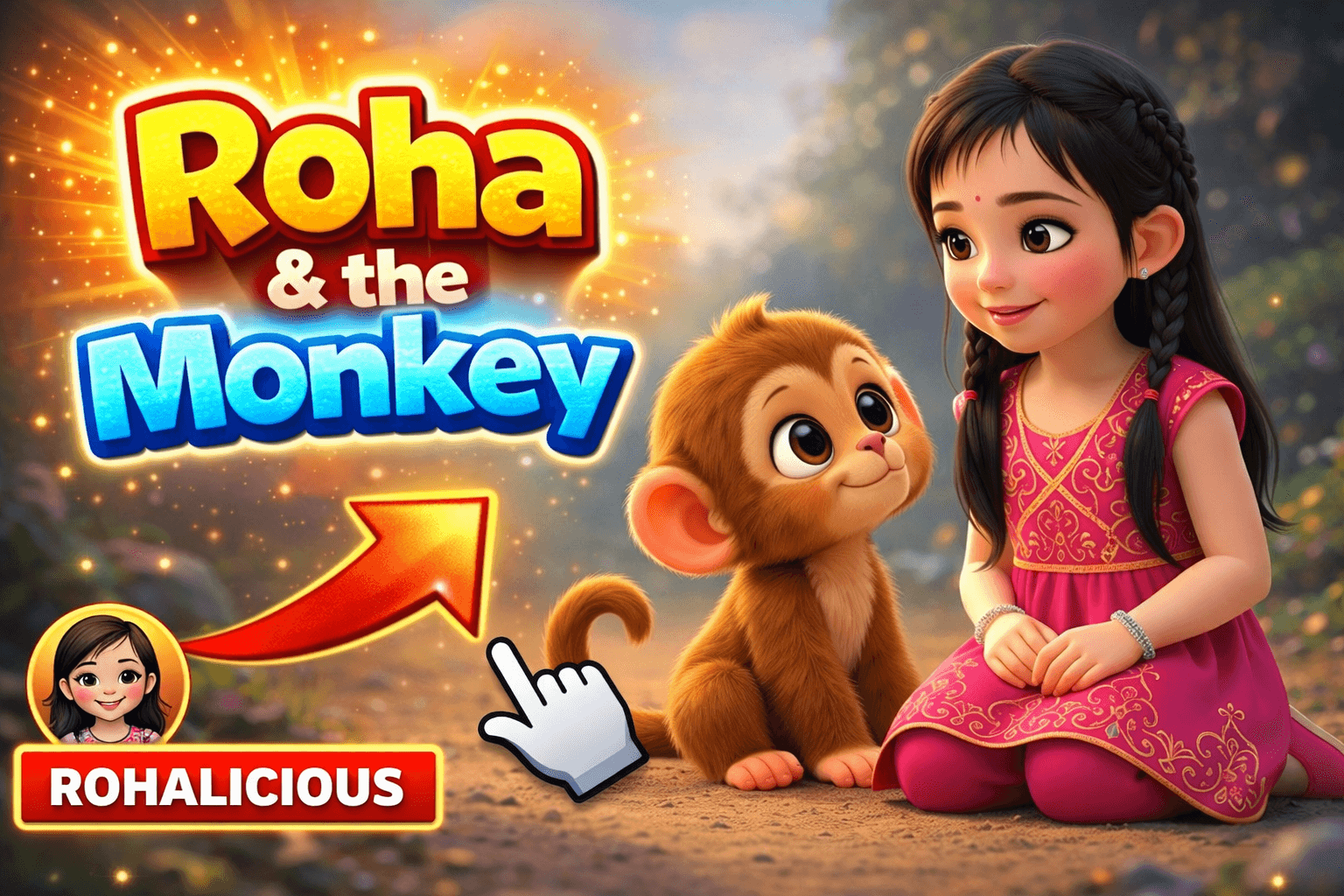 Roha and the Baby Monkey 🐒 | Motivational Story for Kids | Disney Pixar Style Animation – AI-generated video on AITube