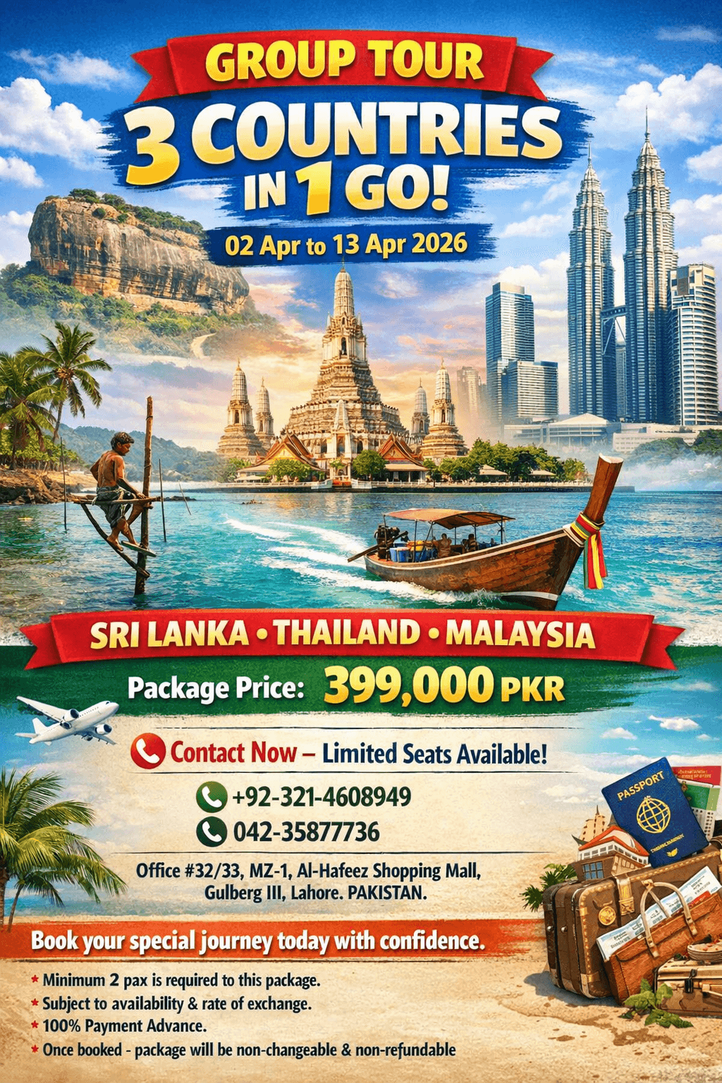 3 Countries in 1 Trip 😍 Sri Lanka 🇱🇰 Thailand 🇹🇭 Malaysia 🇲🇾 | April 2026 Group Tour from Pakistan| #NatureLoverss