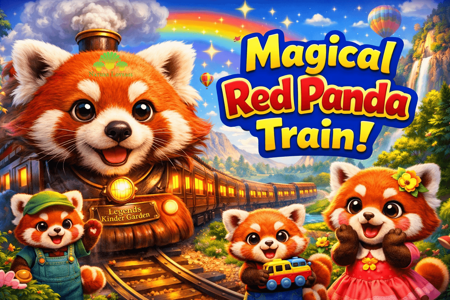 Red Panda Train Adventure 🚂 Magical Kids Story | Legends Kinder Garden – AI-generated video on AITube