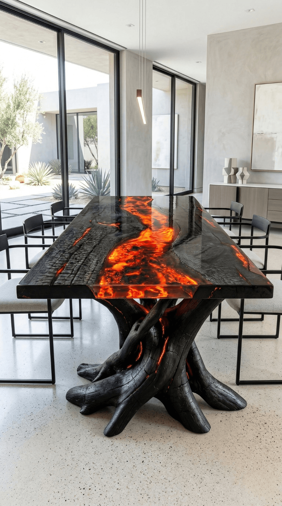Charred Wood into Lava Table Transformation – AI-generated video on AITube