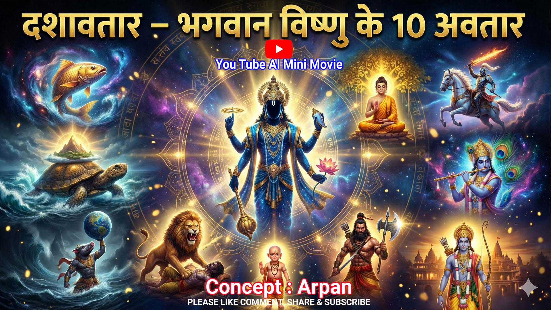 10 अवतार की कथा || Real story of Vishnu 10 Avataar – AI-generated video on AITube