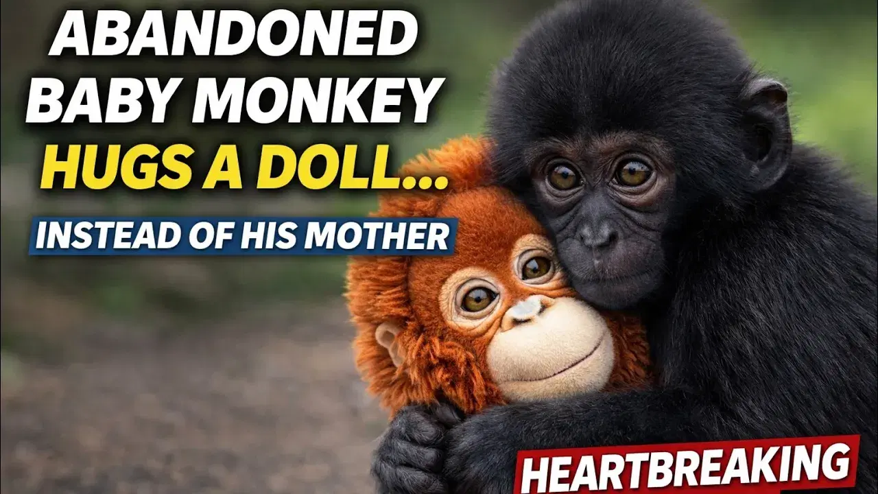 Abandoned Baby Monkey Hugs a Doll Instead of His Mother… His Story Broke the World’s Heart