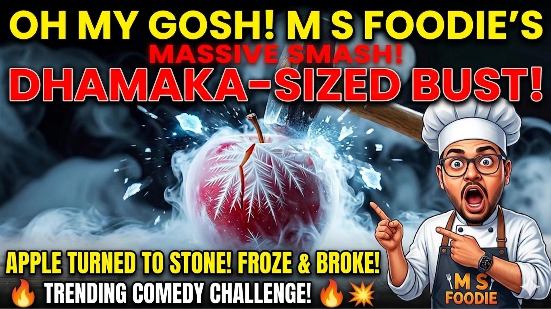 "I froze an Apple and smashed it with a hammer! 😂 | Liquid Nitrogen Experiment | MS Foodie"