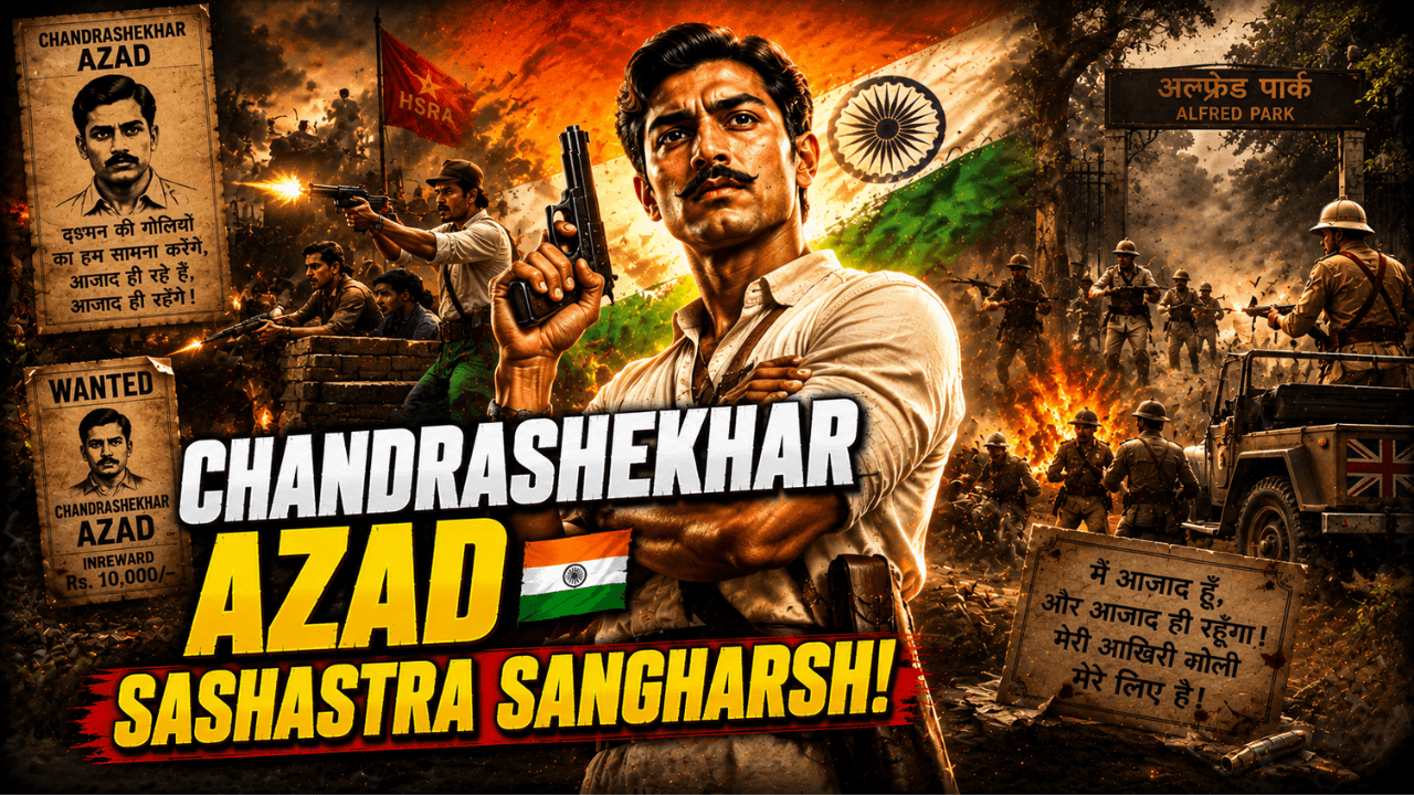 Chandrashekhar Azad Ka Sashastra Sangharsh ⚔️🇮🇳 | British Raj Ka Sabse Bada Dushman 🔥 | #Shorts – AI-generated video on AITube