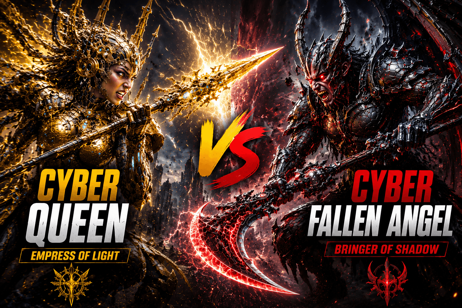 Light Meets Darkness | Cyber Queen vs Fallen Angel (Epic Fight)