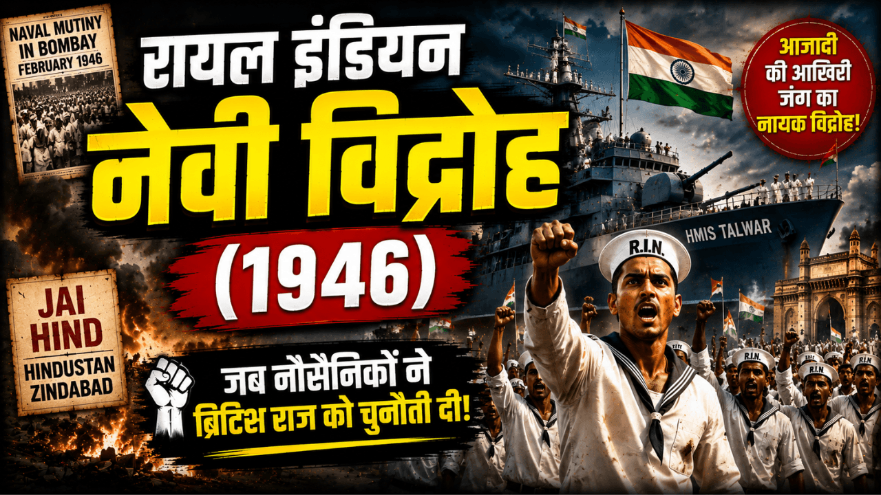 Royal Indian Navy Mutiny 1946 🇮🇳⚓ | Azaadi Se Pehle Ka Maha Vidroh | Indian History Facts 🔥 | #Shorts