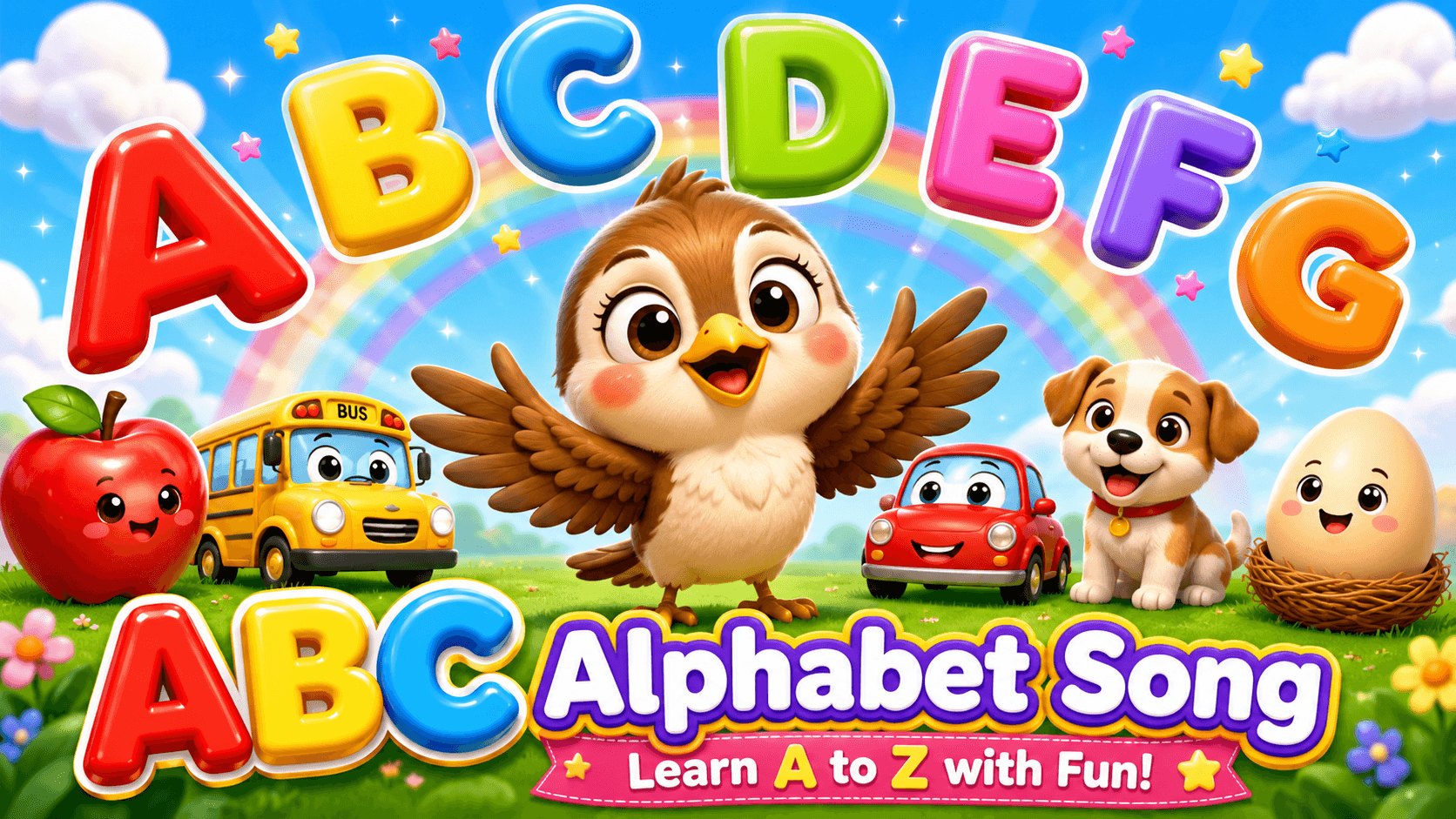 🎶 A B C D Alphabet Song | Little Girl Guitar Cover | Best Nursery Rhyme for Children | The Little Sparrow