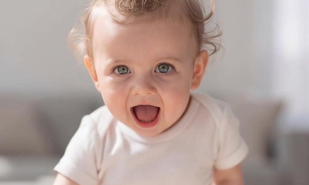 A cute baby with big eyes, short hair is emotionally gesturing – AI-generated video on AITube