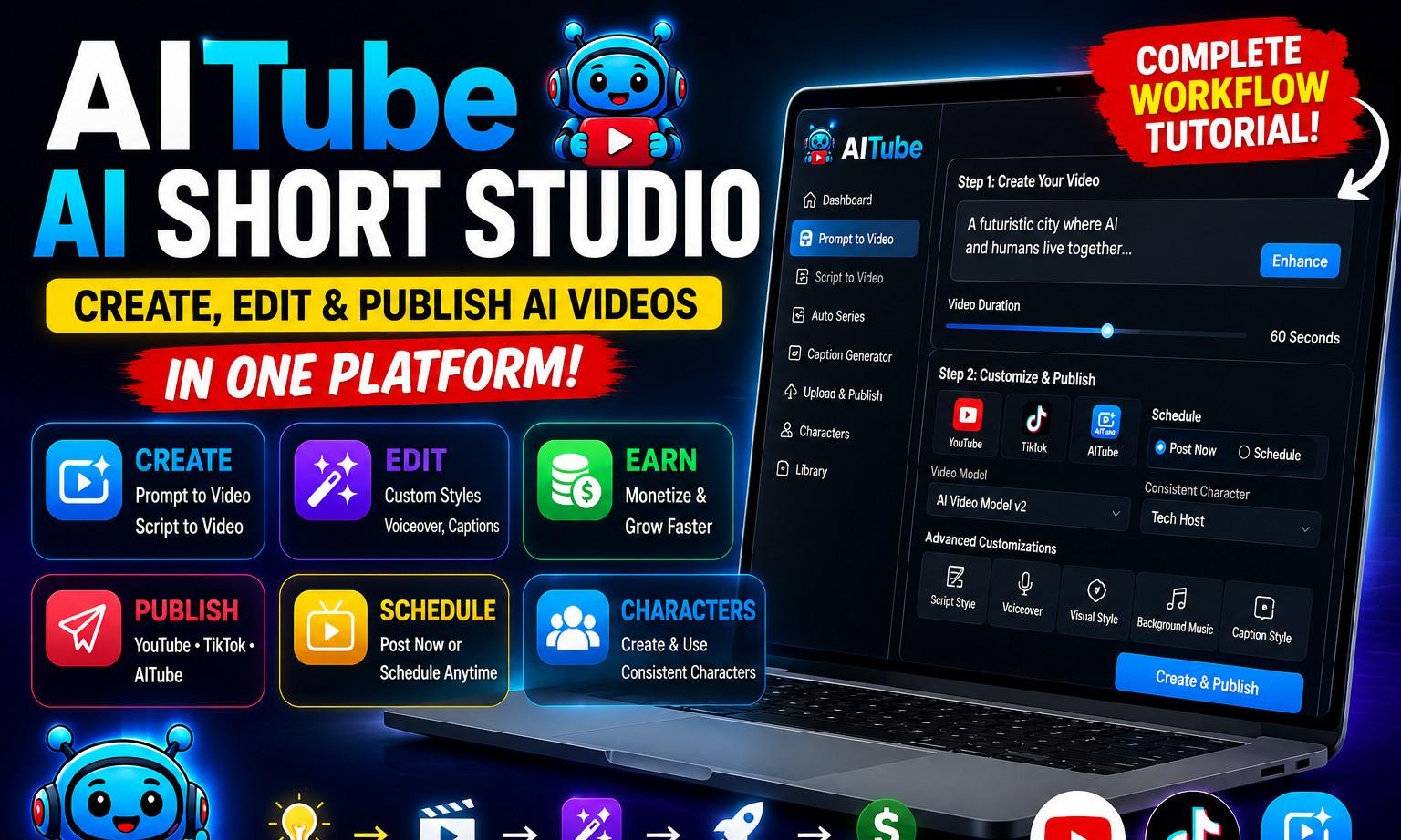 AITube AI Short Studio Tutorial | Create, Edit & Publish AI Videos in One Platform – AI-generated video on AITube