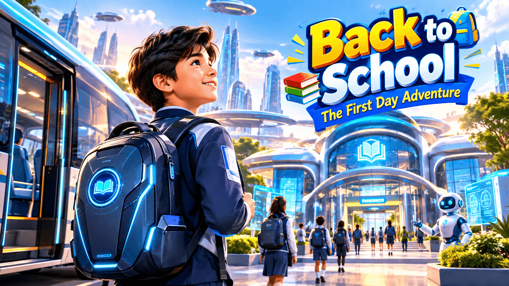 Ai boy back to futuristic school – AI-generated video on AITube