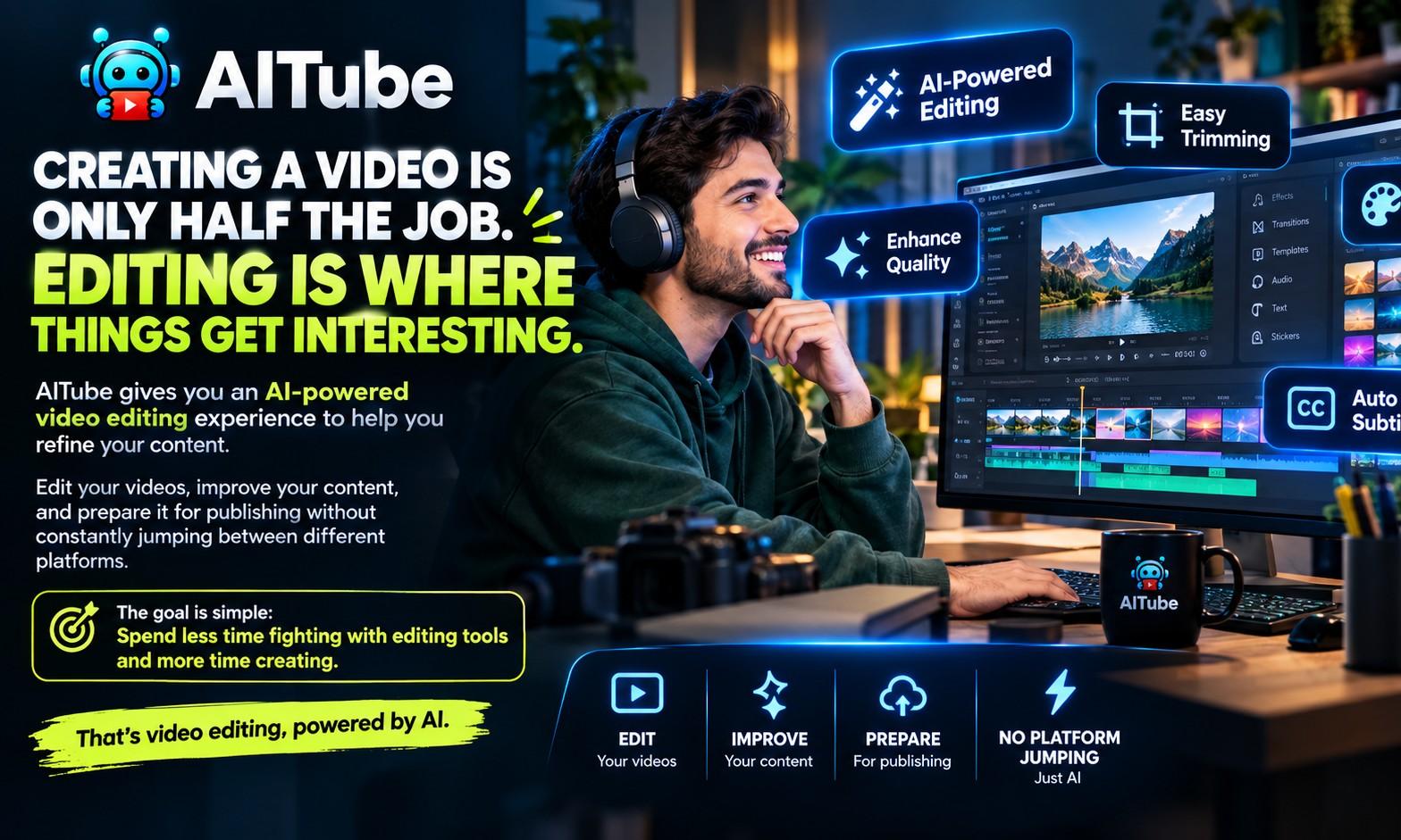 AITube AI Video Editor | Edit Videos Faster With AI