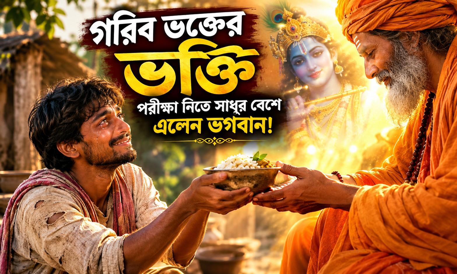 গরিব ভক্তের ভক্তি পরীক্ষা নিতে সাধুর বেশে এলেন ভগবান! | Krishna Bhakti – AI-generated video on AITube