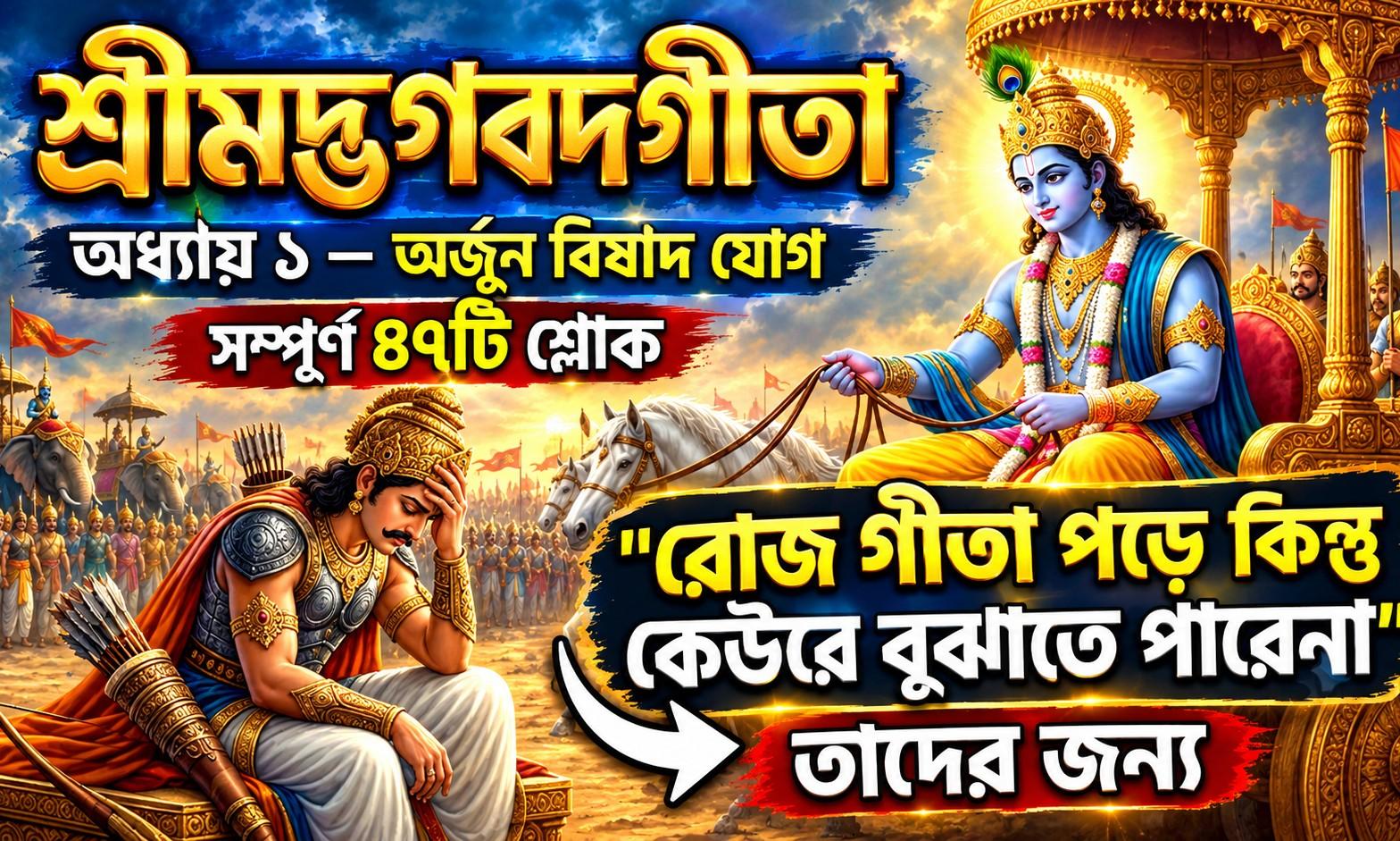 অর্জুন কেন বলেছিলেন "আমি যুদ্ধ করব না"? | গীতা অধ্যায় ১ সম্পূর্ণ বাংলা ব্যাখ্যা | Arjuna Vishada Yo – AI-generated video on AITube
