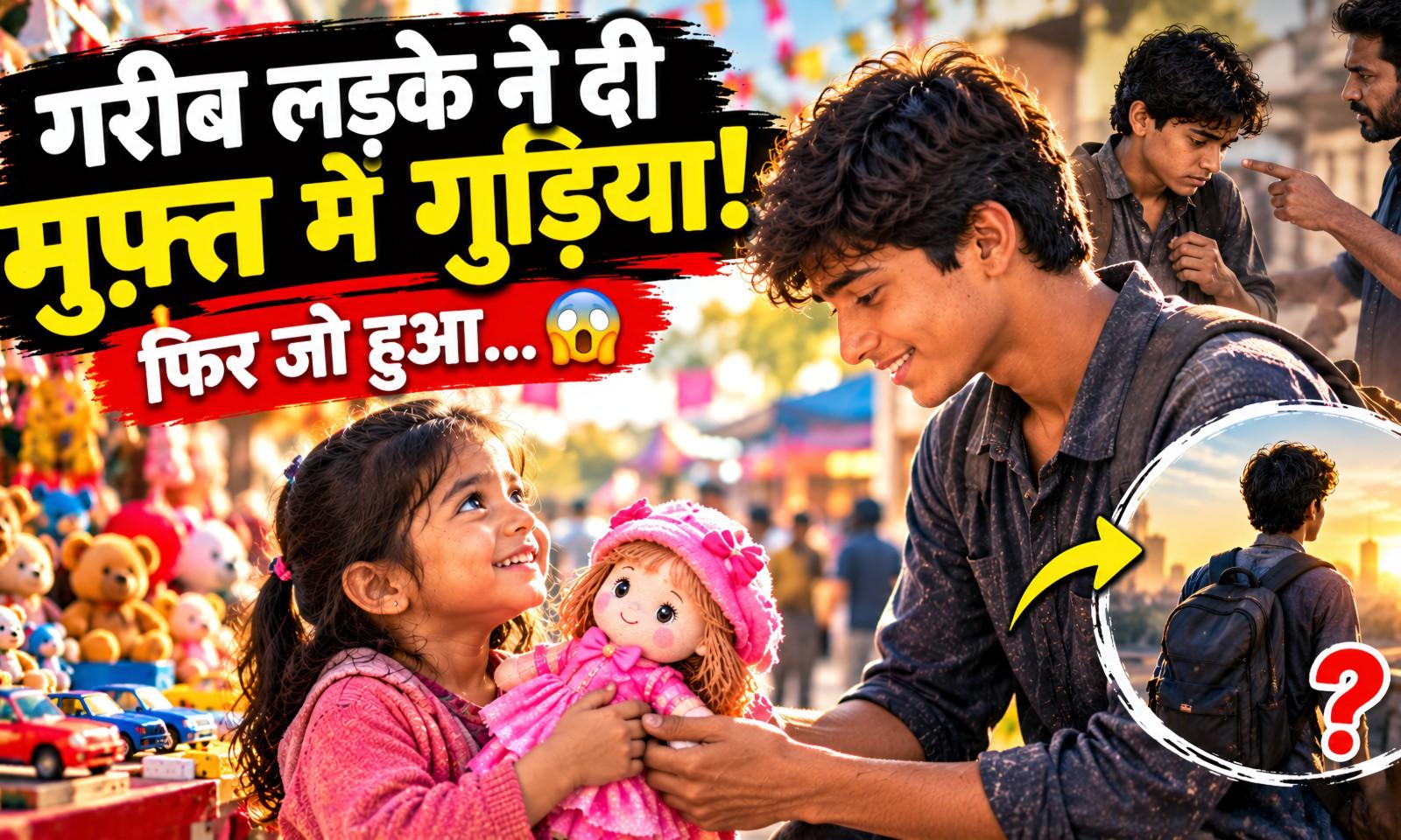 गरीब खिलौने वाले ने बच्ची को मुफ्त में दी गुड़िया, फिर जो हुआ… 😢❤️ | Hindi Moral Story – AI-generated video on AITube